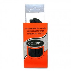 Шнурки для обуви 180см. круглые толстые (018 - черные) CORBBY арт.corb5604c